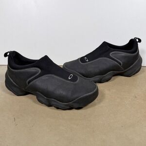 Y2K Oakley Flesh Slip On Shoes Men's Black Leather Suede Comfort Size 12.5
